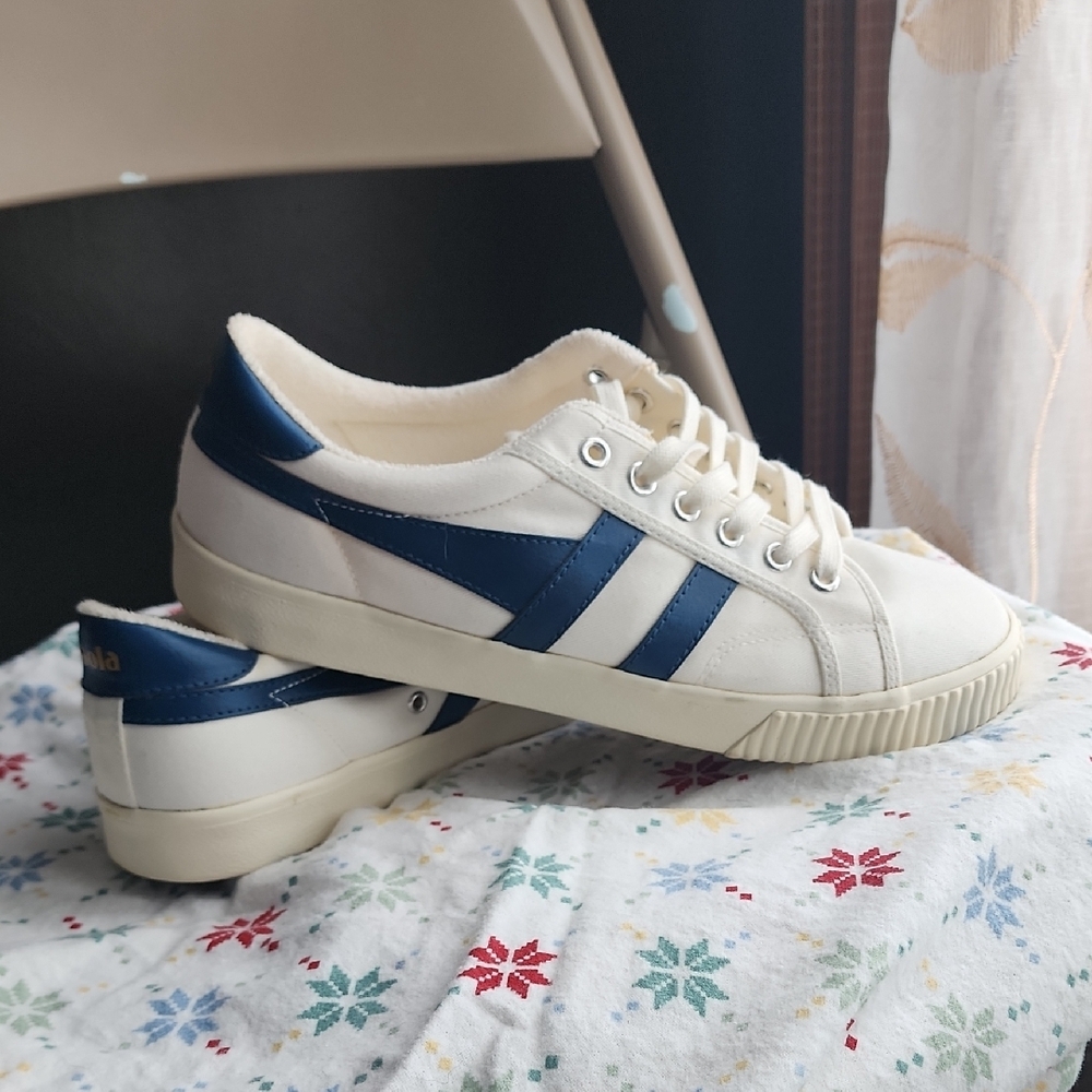White and Blue Sneakers